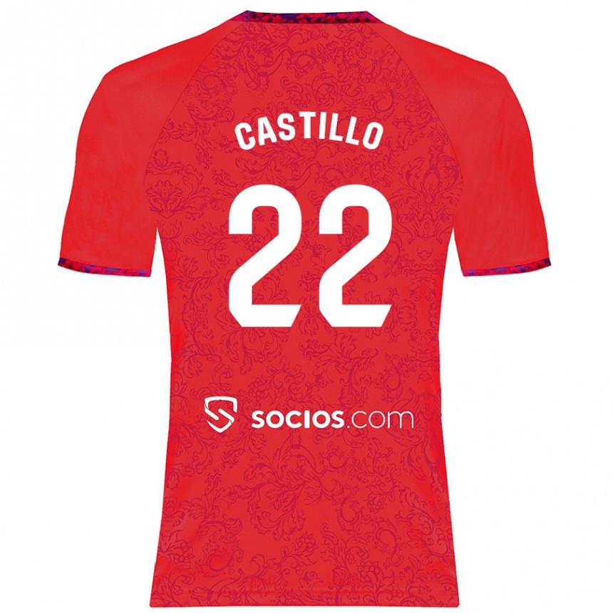 Kids Football José Castillo #22 Red Away Jersey 2024/25 T-Shirt Canada