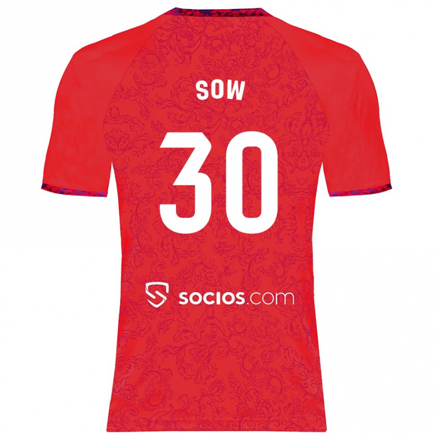 Kids Football Ibrahima Sow #30 Red Away Jersey 2024/25 T-Shirt Canada