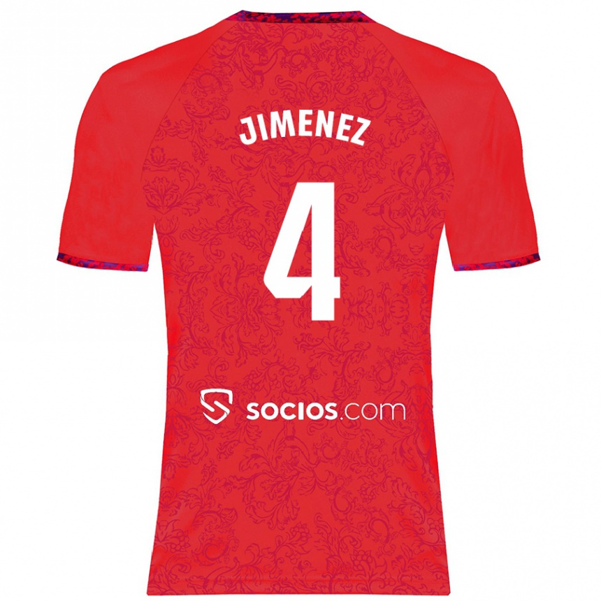 Enfant Football Maillot Diego Jiménez #4 Rouge Tenues Extérieur 2024/25 Canada