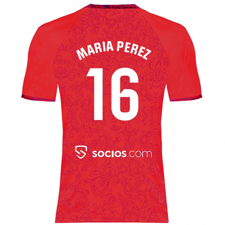 Enfant Football Maillot María Pérez Rabaza #16 Rouge Tenues Extérieur 2024/25 Canada