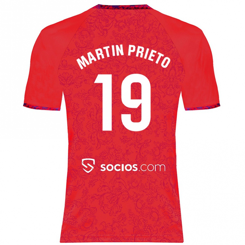 Kids Football Cristina Martín-Prieto Gutiérrez #19 Red Away Jersey 2024/25 T-Shirt Canada