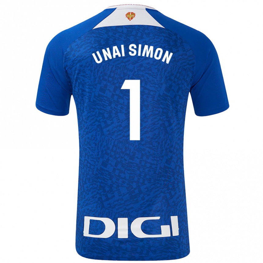 Enfant Football Maillot Unai Simón #1 Bleu Roi Tenues Extérieur 2024/25 Canada