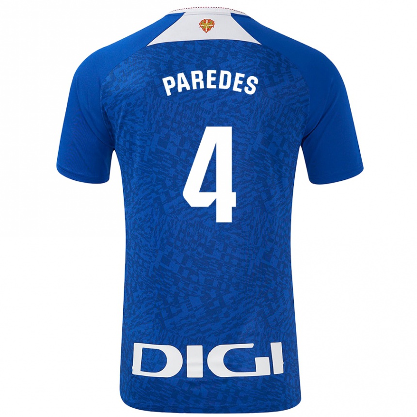 Kids Football Aitor Paredes #4 Royal Blue Away Jersey 2024/25 T-Shirt Canada