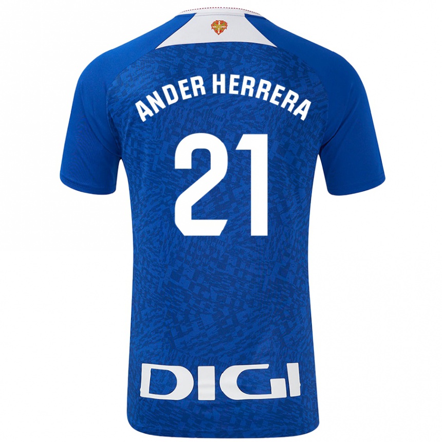 Enfant Football Maillot Ander Herrera #21 Bleu Roi Tenues Extérieur 2024/25 Canada