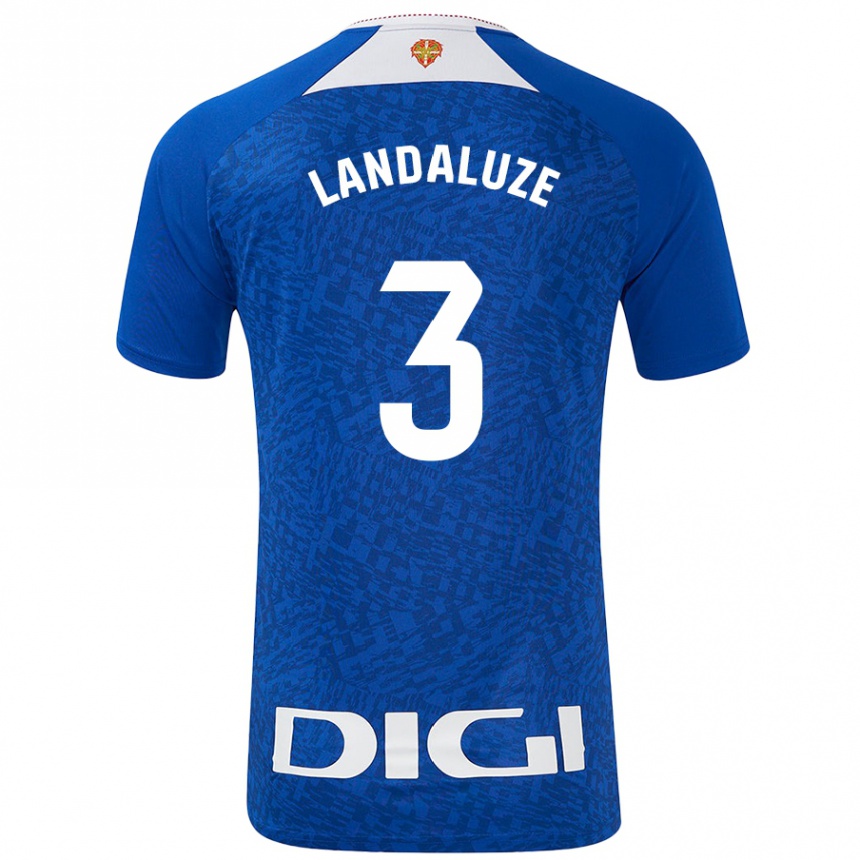 Kids Football Naia Landaluze Marquínez #3 Royal Blue Away Jersey 2024/25 T-Shirt Canada