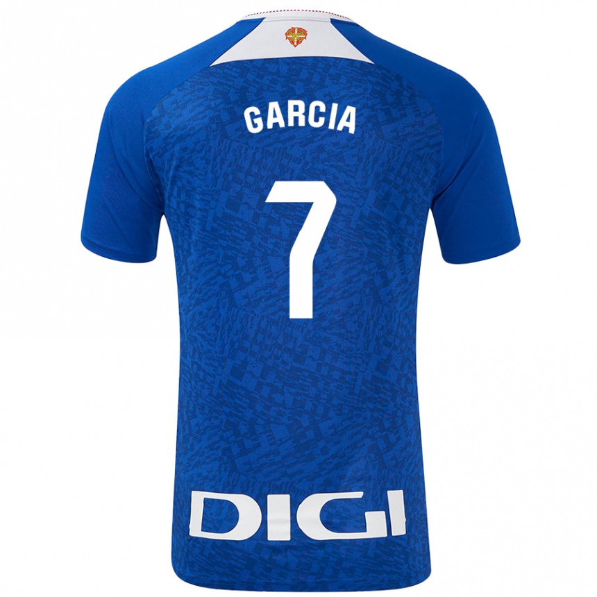 Kids Football Nahikari García #7 Royal Blue Away Jersey 2024/25 T-Shirt Canada