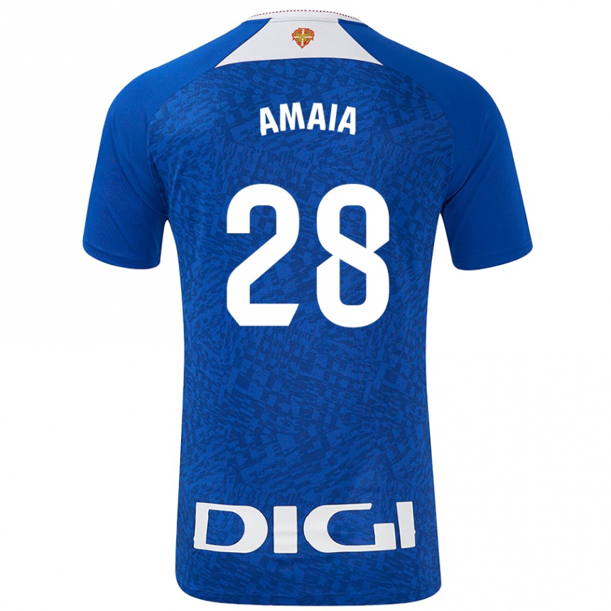 Kids Football Amaia Martinez De La Peña #28 Royal Blue Away Jersey 2024/25 T-Shirt Canada