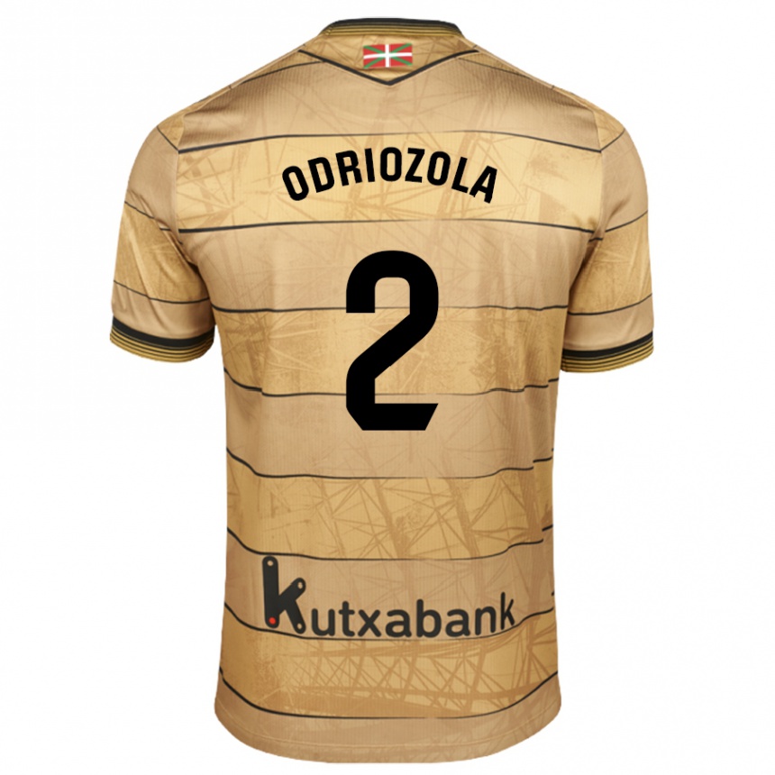 Enfant Football Maillot Alvaro Odriozola #2 Marron Tenues Extérieur 2024/25 Canada