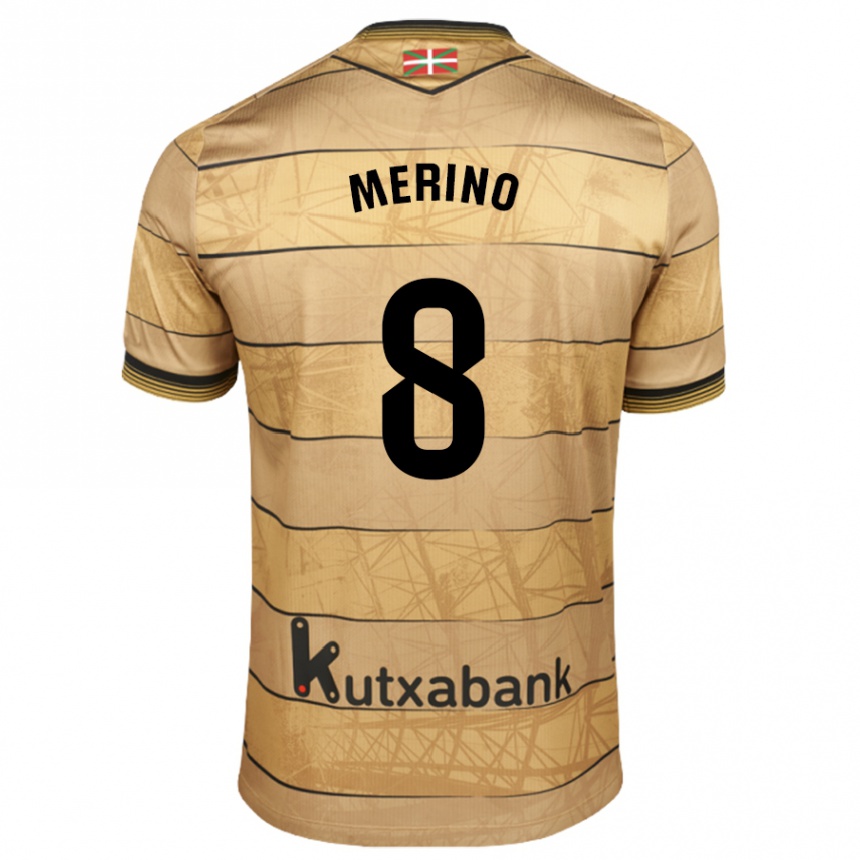 Enfant Football Maillot Mikel Merino #8 Marron Tenues Extérieur 2024/25 Canada