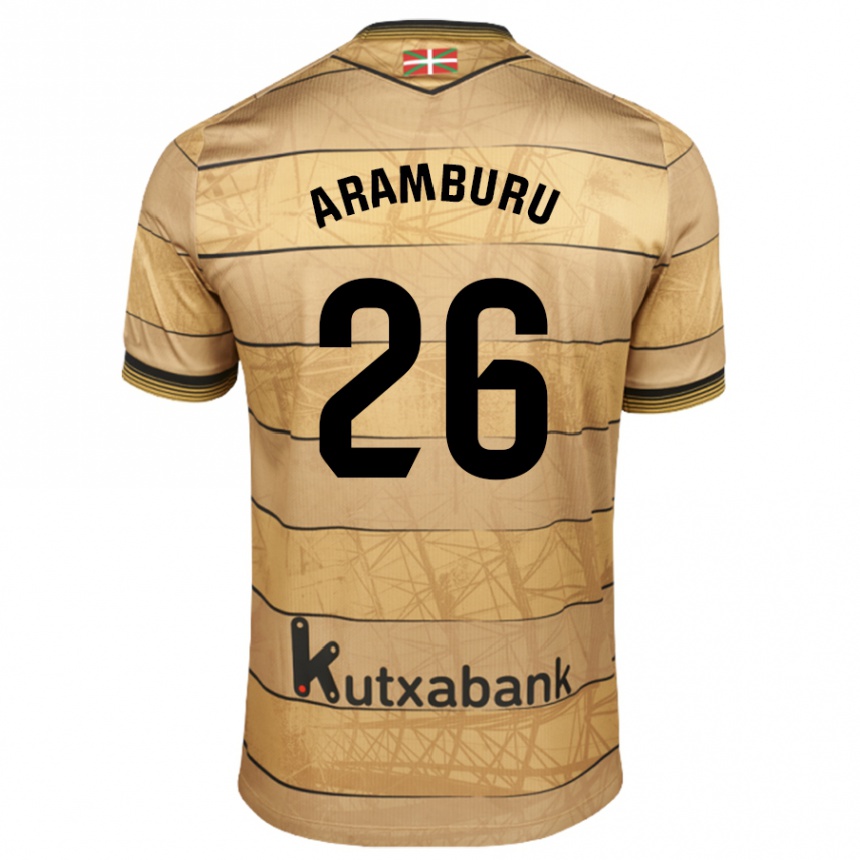 Kids Football Jon Aramburu #26 Brown Away Jersey 2024/25 T-Shirt Canada