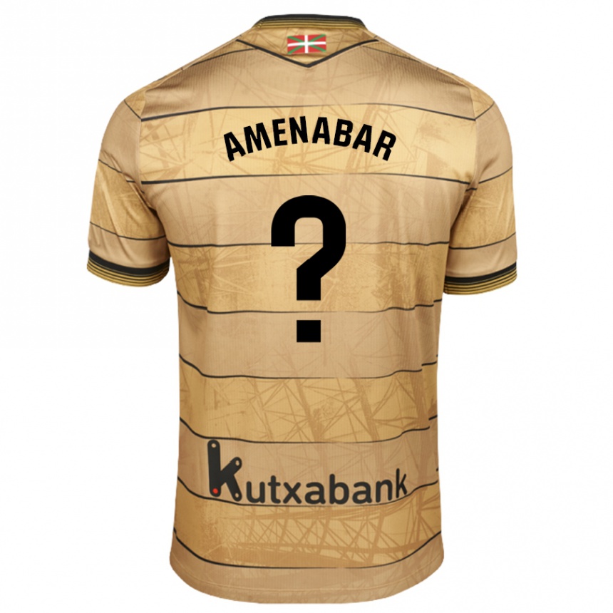 Kids Football Aritz Amenabar #0 Brown Away Jersey 2024/25 T-Shirt Canada