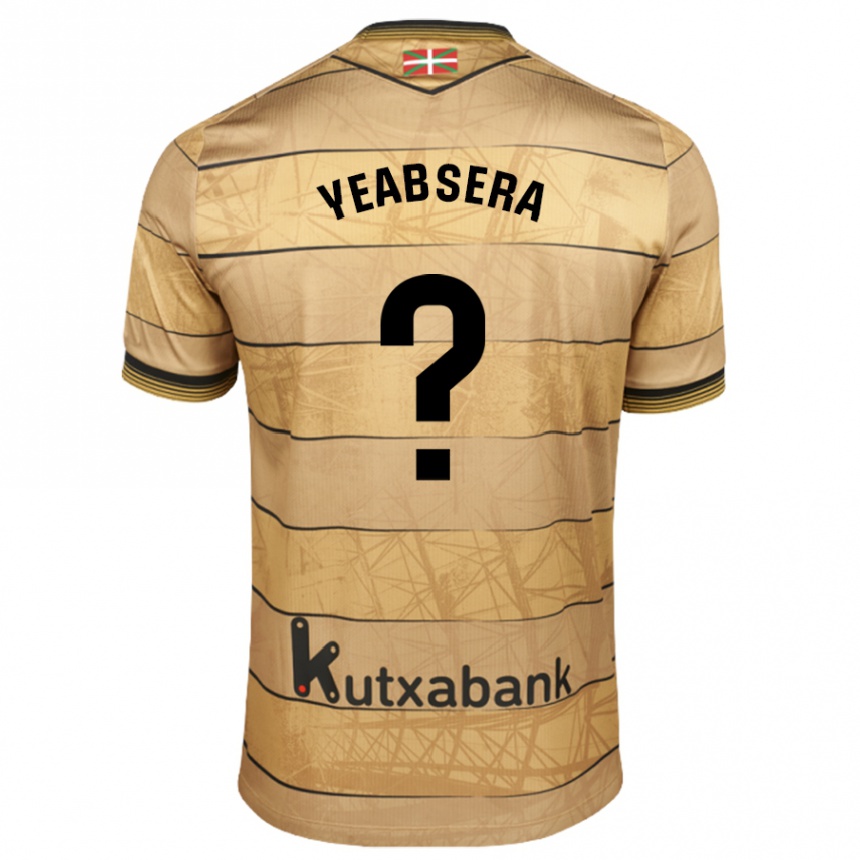 Kids Football Jon Yeabsera #0 Brown Away Jersey 2024/25 T-Shirt Canada