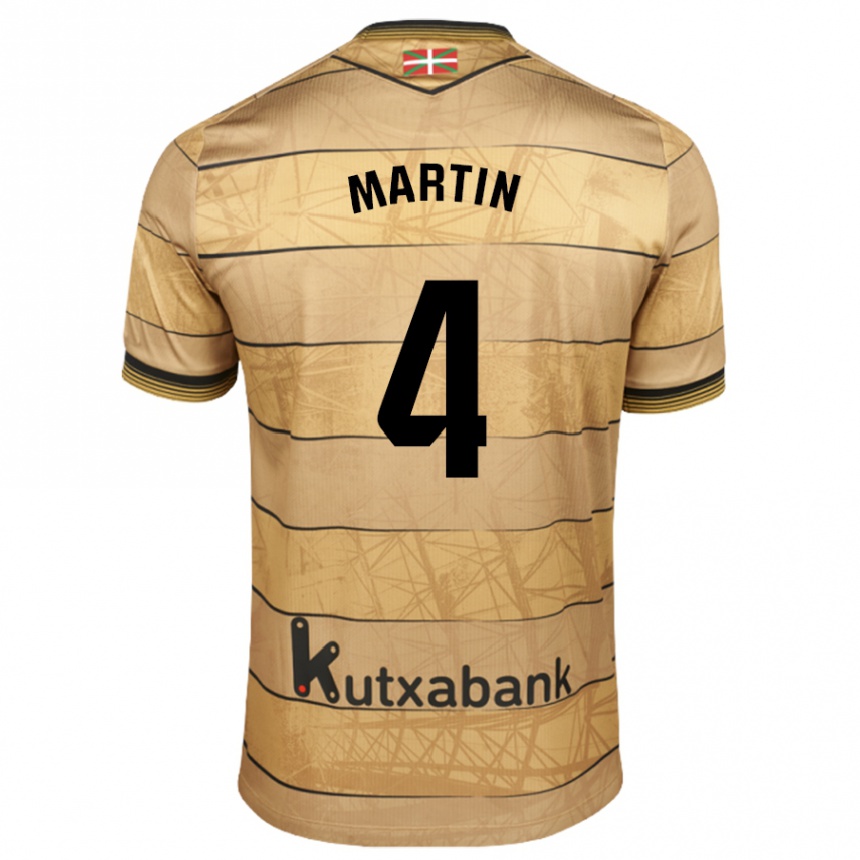 Kids Football Jon Martín #4 Brown Away Jersey 2024/25 T-Shirt Canada