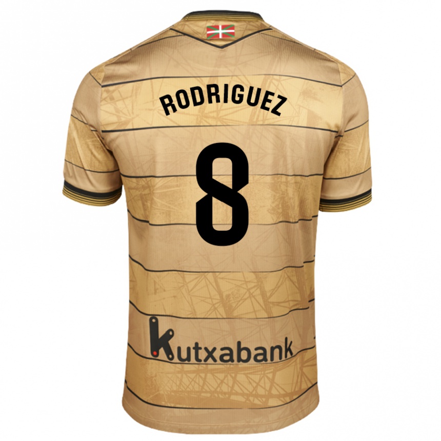 Kids Football Mikel Rodriguez #8 Brown Away Jersey 2024/25 T-Shirt Canada