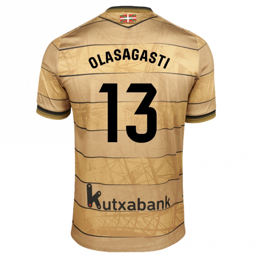 Kids Football Lander Olasagasti #13 Brown Away Jersey 2024/25 T-Shirt Canada