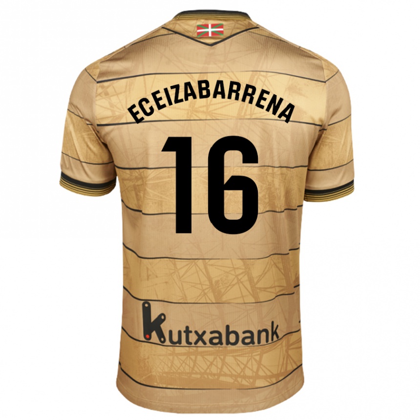 Kids Football Jon Eceizabarrena #16 Brown Away Jersey 2024/25 T-Shirt Canada