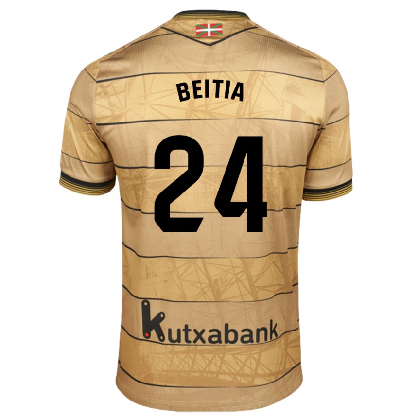 Kids Football Luken Beitia #24 Brown Away Jersey 2024/25 T-Shirt Canada