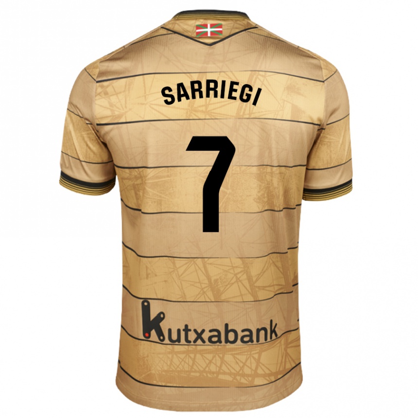 Kids Football Amaiur Sarriegi Isasa #7 Brown Away Jersey 2024/25 T-Shirt Canada