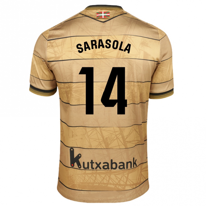 Enfant Football Maillot Izarne Sarasola Beain #14 Marron Tenues Extérieur 2024/25 Canada