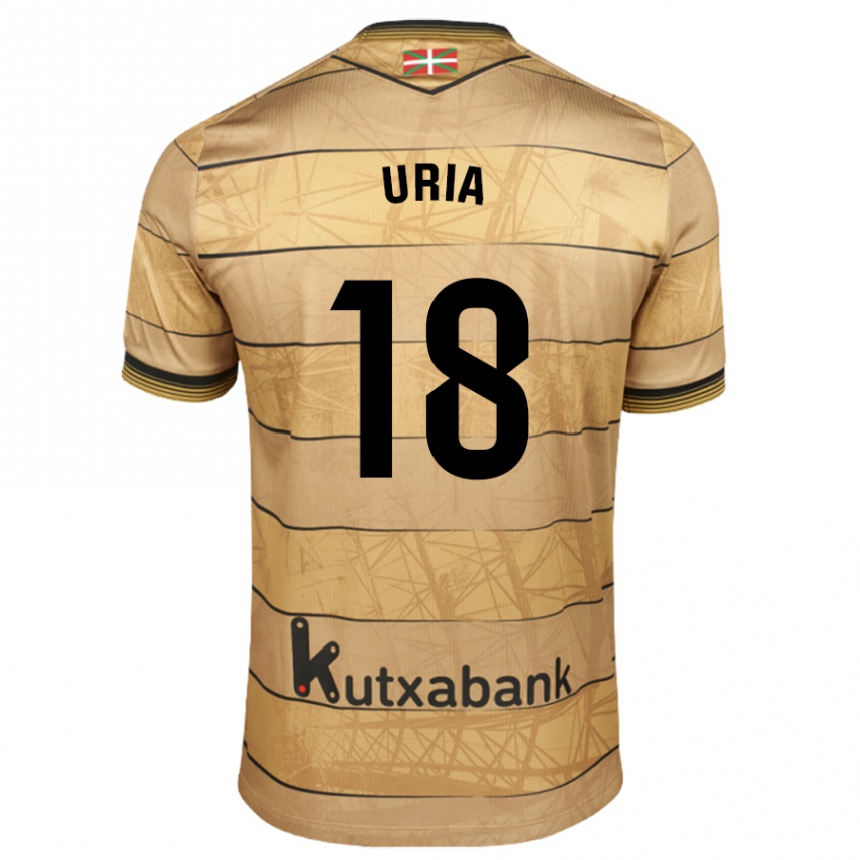 Kids Football Mirari Uria Gabilondo #18 Brown Away Jersey 2024/25 T-Shirt Canada