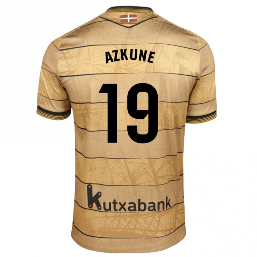 Kids Football Ekain Azkune #19 Brown Away Jersey 2024/25 T-Shirt Canada