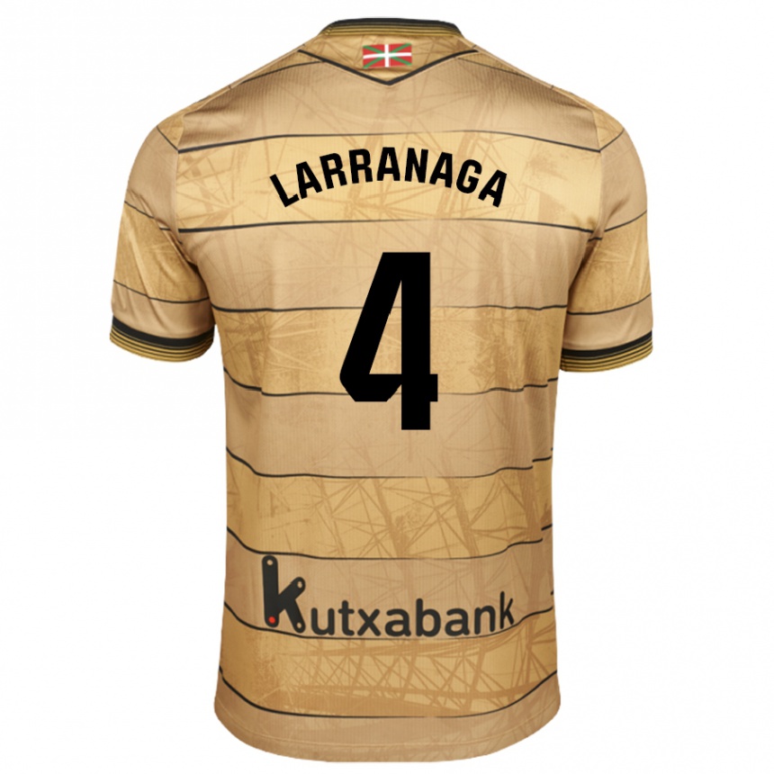 Kids Football Aitor Larrañaga #4 Brown Away Jersey 2024/25 T-Shirt Canada