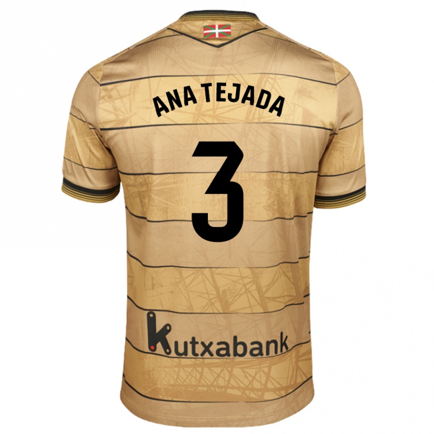 Enfant Football Maillot Ana Tejada Jiménez #3 Marron Tenues Extérieur 2024/25 Canada