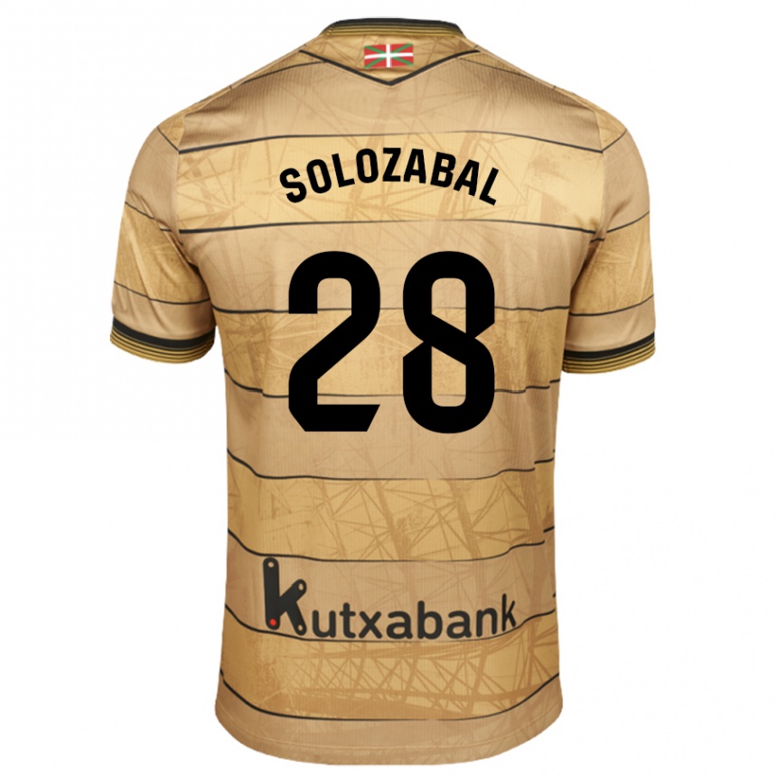 Enfant Football Maillot Malen Solozabal Ibarra #28 Marron Tenues Extérieur 2024/25 Canada