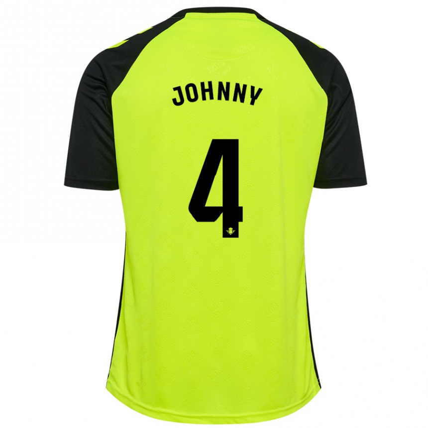 Kids Football Johnny Cardoso #4 Fluorescent Yellow Black Away Jersey 2024/25 T-Shirt Canada