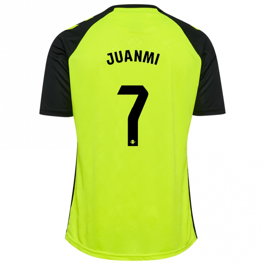 Kids Football Juanmi #7 Fluorescent Yellow Black Away Jersey 2024/25 T-Shirt Canada