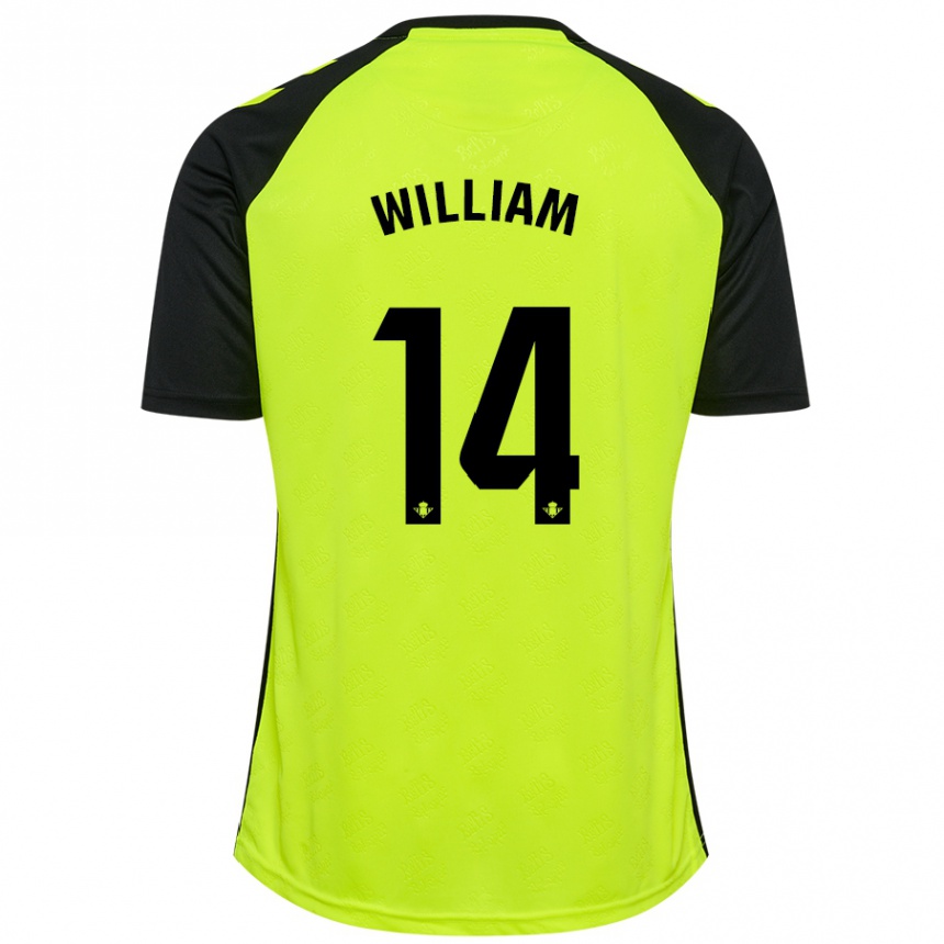 Kids Football William Carvalho #14 Fluorescent Yellow Black Away Jersey 2024/25 T-Shirt Canada