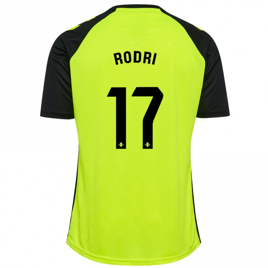 Kids Football Rodri Sánchez #17 Fluorescent Yellow Black Away Jersey 2024/25 T-Shirt Canada