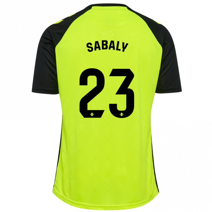 Kids Football Youssouf Sabaly #23 Fluorescent Yellow Black Away Jersey 2024/25 T-Shirt Canada