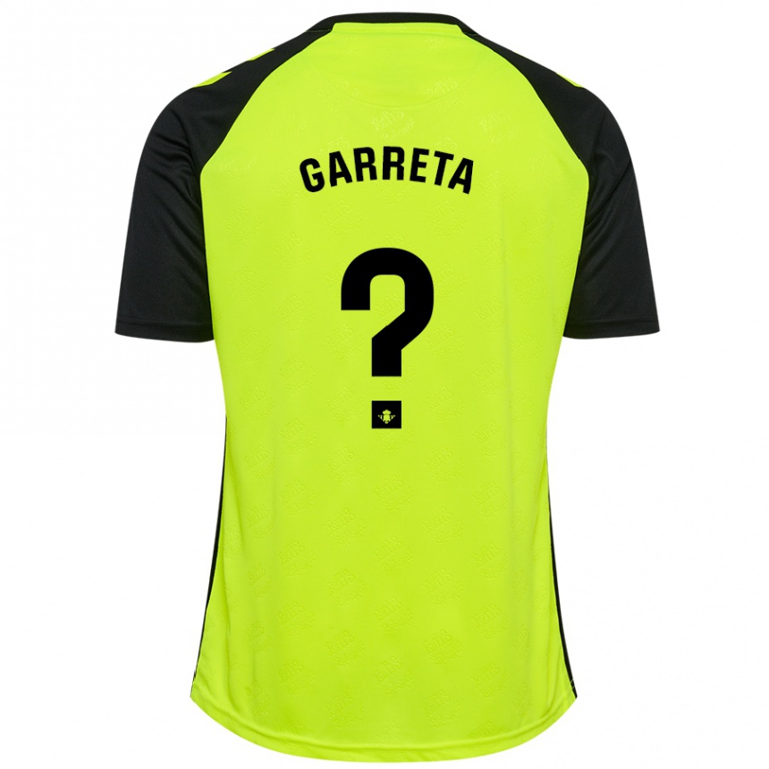 Kids Football Félix Garreta #0 Fluorescent Yellow Black Away Jersey 2024/25 T-Shirt Canada