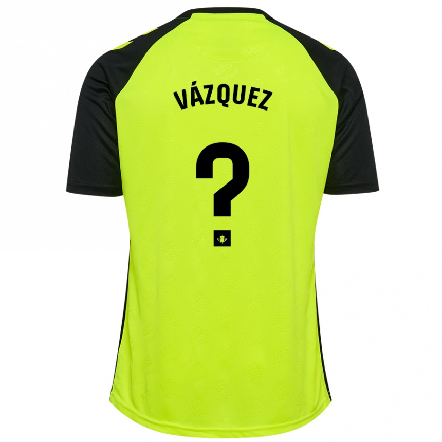 Kids Football Leo Vázquez #0 Fluorescent Yellow Black Away Jersey 2024/25 T-Shirt Canada