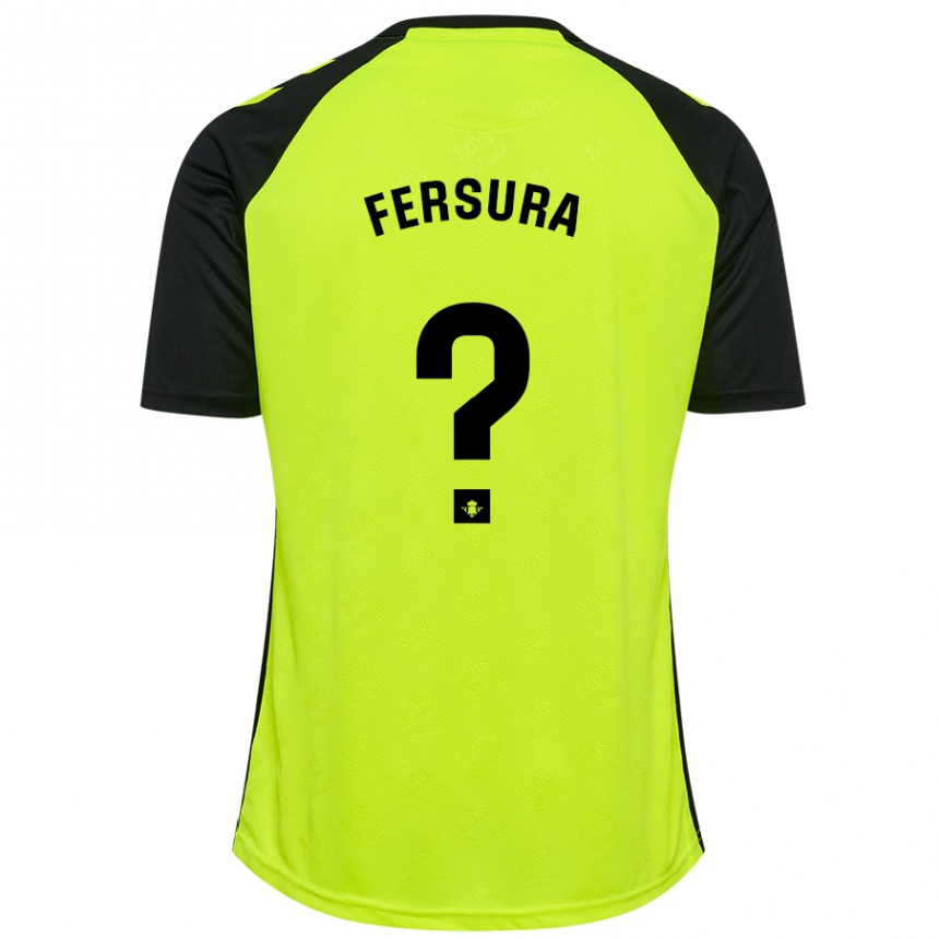 Kids Football João Fersura #0 Fluorescent Yellow Black Away Jersey 2024/25 T-Shirt Canada