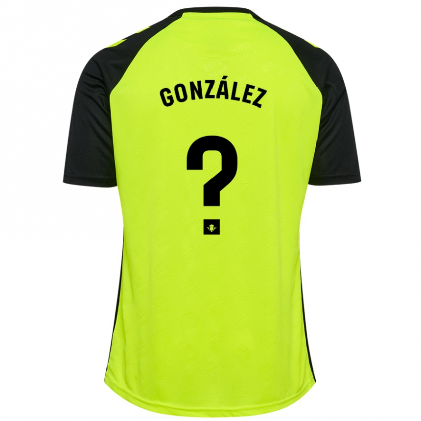 Kids Football Manu González #0 Fluorescent Yellow Black Away Jersey 2024/25 T-Shirt Canada