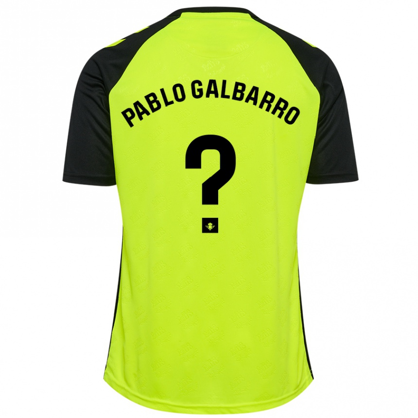 Kids Football Juan Pablo Galbarro #0 Fluorescent Yellow Black Away Jersey 2024/25 T-Shirt Canada