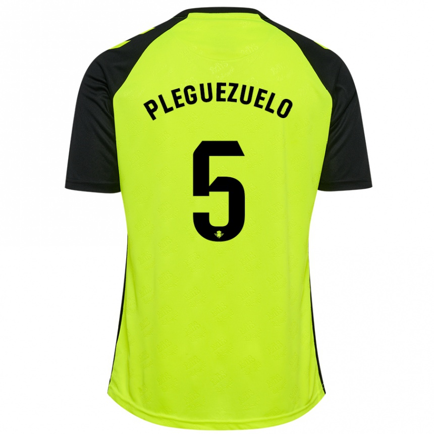 Enfant Football Maillot Xavi Pleguezuelo #5 Jaune Fluo Noir Tenues Extérieur 2024/25 Canada