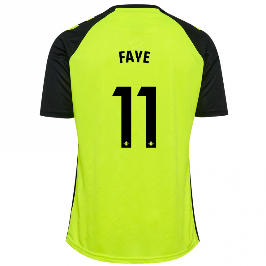 Kids Football Souleymane Faye #11 Fluorescent Yellow Black Away Jersey 2024/25 T-Shirt Canada