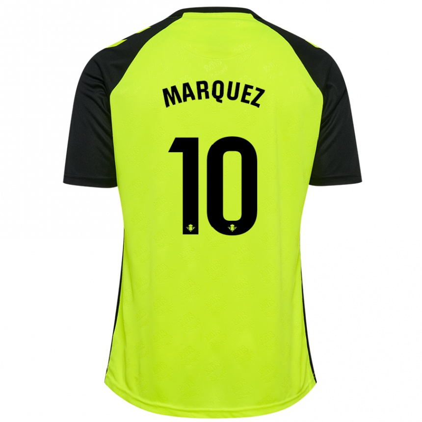 Kids Football Rosa Márquez #10 Fluorescent Yellow Black Away Jersey 2024/25 T-Shirt Canada