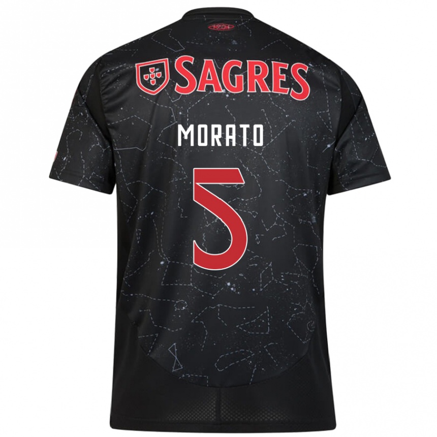 Enfant Football Maillot Morato #5 Noir Rouge Tenues Extérieur 2024/25 Canada