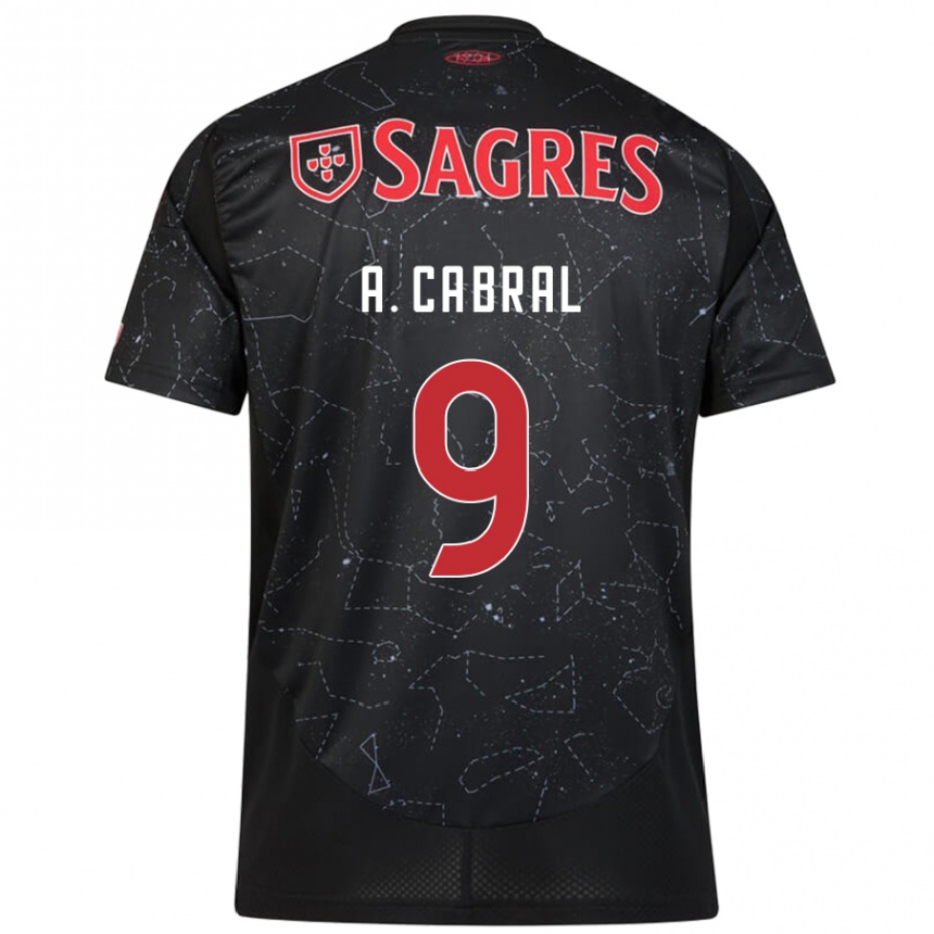 Kids Football Arthur Cabral #9 Black Red Away Jersey 2024/25 T-Shirt Canada