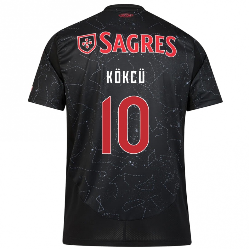 Kids Football Orkun Kökcü #10 Black Red Away Jersey 2024/25 T-Shirt Canada