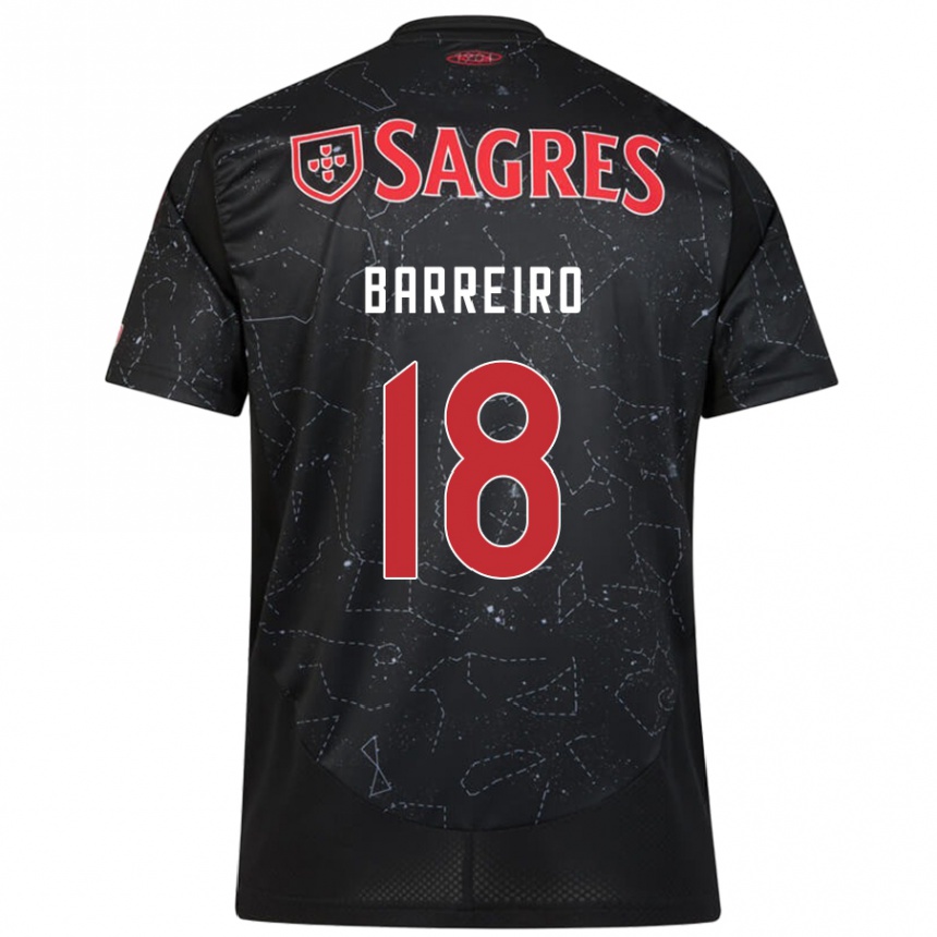 Kids Football Leandro Barreiro #18 Black Red Away Jersey 2024/25 T-Shirt Canada