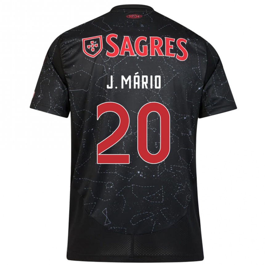 Kids Football João Mário #20 Black Red Away Jersey 2024/25 T-Shirt Canada