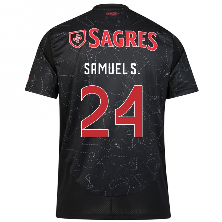 Kids Football Samuel Soares #24 Black Red Away Jersey 2024/25 T-Shirt Canada