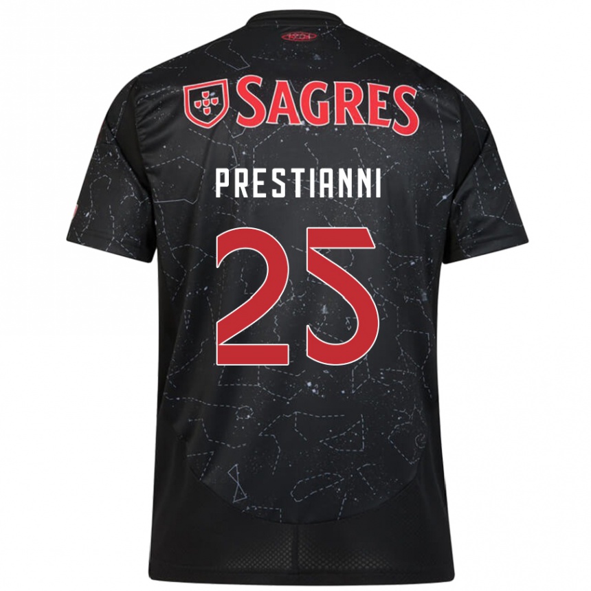 Enfant Football Maillot Gianluca Prestianni #25 Noir Rouge Tenues Extérieur 2024/25 Canada