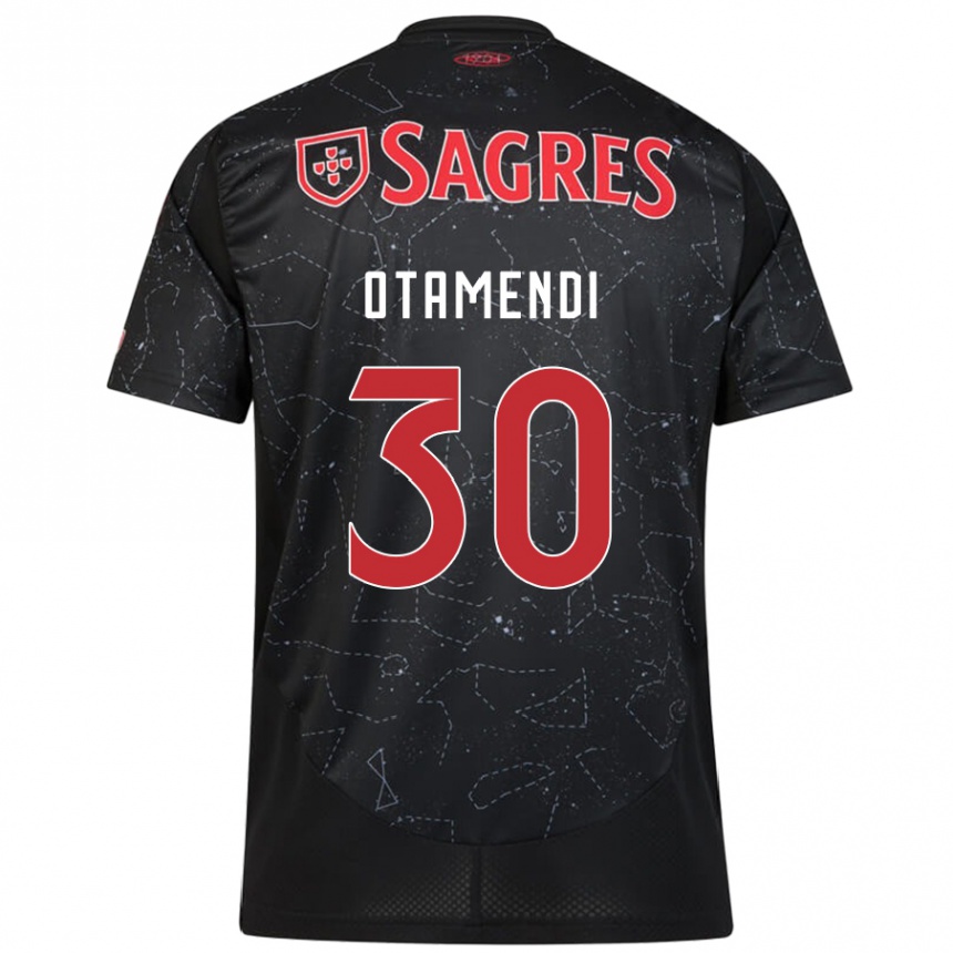 Kids Football Nicolás Otamendi #30 Black Red Away Jersey 2024/25 T-Shirt Canada