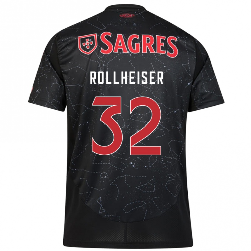 Kids Football Benjamín Rollheiser #32 Black Red Away Jersey 2024/25 T-Shirt Canada